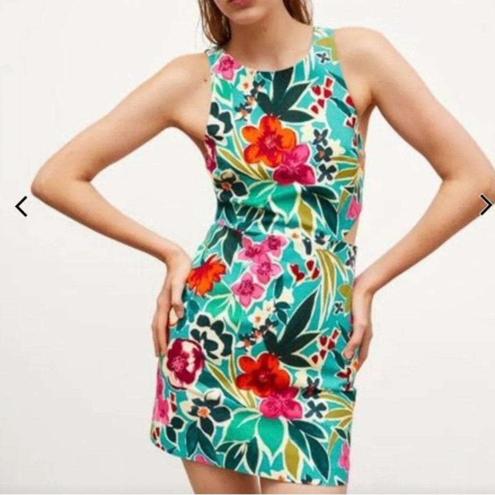 Zara - Aqua Floral Sleeveless Romper